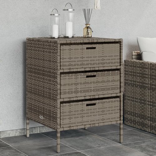  The Living Store Vrtna omara za shranjevanje siva 55x59x80 cm poli ratan - Vrtna Omara, (21443833) Slike
