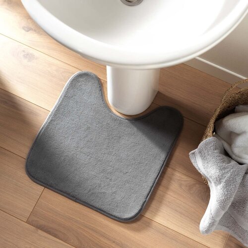 Douceur d int&amp;eacute;rieur Antracitno siva kupaonska prostirka za WC 45x45 cm Vitamine &amp;ndash; Slike