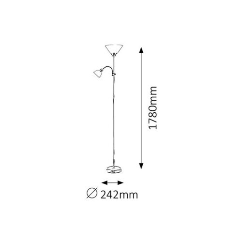 Rabalux action podna lampa sa čitačem l.E27 100W+E14 25W Cene