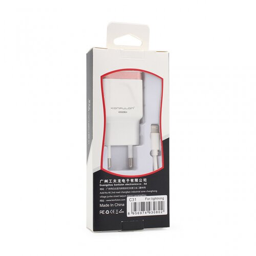 Konfulon kućni punjač 2xUSB 5V 2.1A sa iPhone lightning kablom C31+S05 beli Cene
