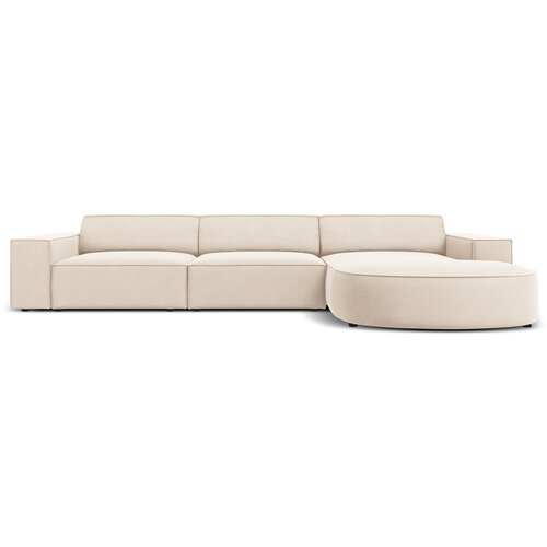Micadoni Home Bež žametni kotni kavč (desni kot) Jodie - Micadoni Home Slike