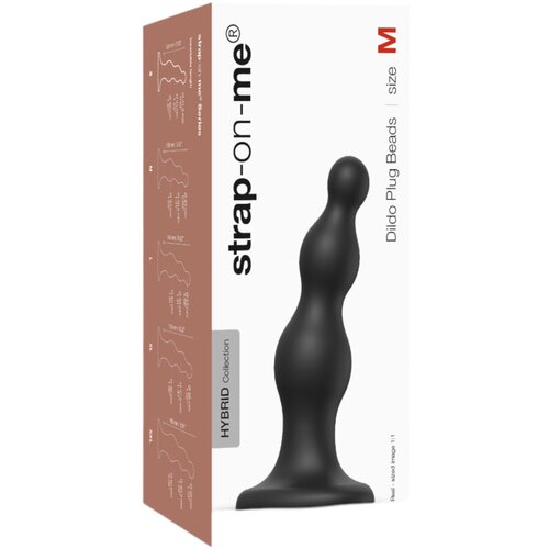 Strap-On-Me Beads M - dildo z biseri in nogami (črn) Cene