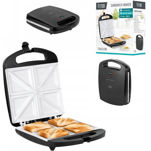 Teesa 1500W toaster opekač za 4 sendviče s keramičnimi vložki TSA3229B Cene