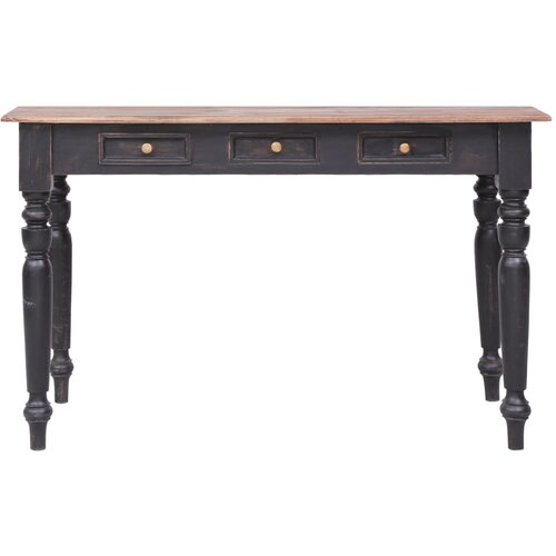 Maison Chic Pisalna miza - pisarni&scaron;ka miza - Računalni&scaron;ka miza s 3 predali 117x57x75 cm trden mahagonij, (21785492) Cene