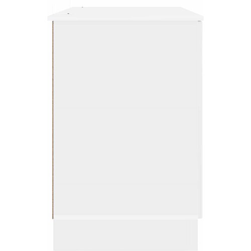  Stol Bijela visokog sjaja 142,5 x 50 x 75 cm Konstruirano drvo Slike