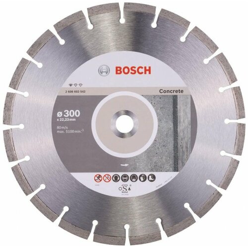 Bosch dijamantska rezna ploča za beton Standard for Concrete 300 x 22,23 x 3,1 x 10 mm pakovanje od 1 komada - 2608602542 Slike
