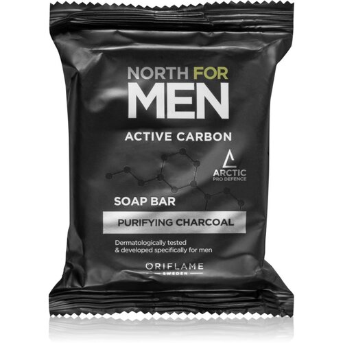 Oriflame North for Men Active Carbon čistilno trdo milo z aktivnim ogljem 100 g Cene
