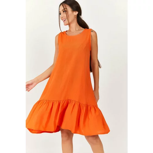 armonika Dress - Orange - Ruffle both