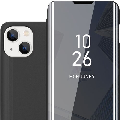 Cadorabo CASE, združljiv z Apple v turmalinski črni barvi - Clear View Zrcalo Za&amp;scaron;čitni pokrov s funkcijo stojala 360 stopinj za&amp;scaron;čita, (20596802) Slike