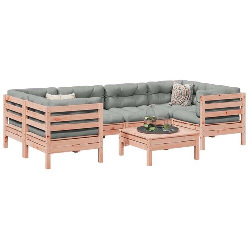  7-dijelni set vrtnih sofa s jastucima masivno drvo duglazije Cene