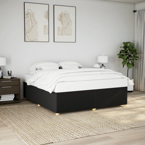 VidaXL Okvir kreveta bez madraca crni 180x200 cm od tkanine Slike
