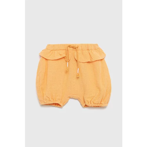 United Colors Of Benetton Otroške bombažne kratke hlače oranžna barva,