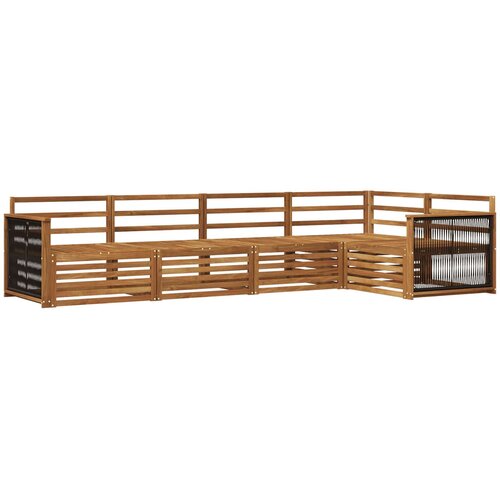  Set vanjskih sofa 5 kom. Prirodna Čvrsto drvo akacije Smeđa 323 x 164,5 x 73 cm Slike