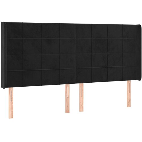  Uzglavlje s u&amp;scaron;ima crno 163x16x118/128 cm bar&amp;scaron;unasto Slike