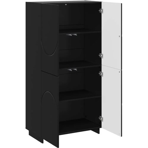  Visoka komoda Crna 79 x 41 x 151 cm Konstruirano drvo - Crna Slike