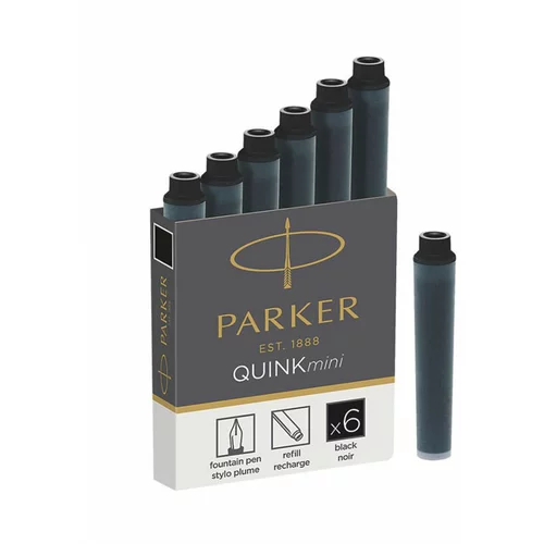 Parker Črnilni vložek Quink mini, črn, 6 kosov