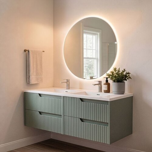 Skye_Decor Set kupatilskog ormarića sa umivaonikom i ogledalom, 2 dela, Zeleni Slike