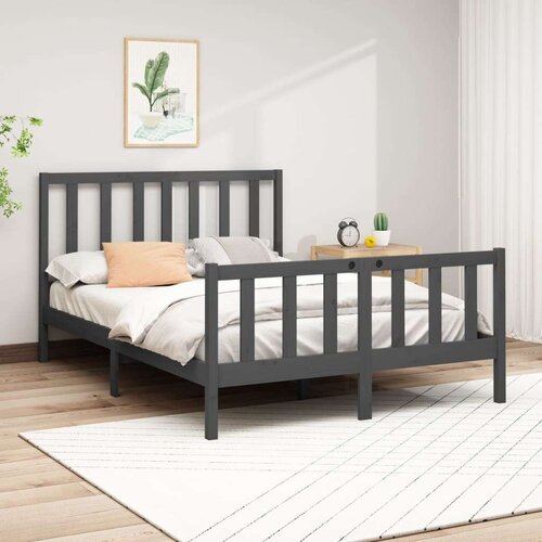  Za krevet od masivne borovine sivi 120 x 200 cm Slike