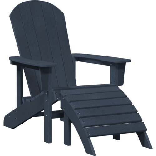 VidaXL Adirondack stolice s podnožjem 2 kom Navy Blue HDPE Slike
