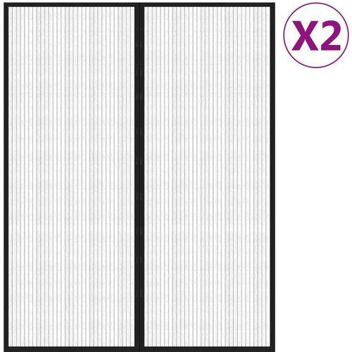  Zastori protiv insekata 2 kom s magnetima 230 x 160 cm crni Slike