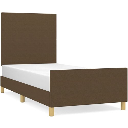 Maison Chic Posteljni okvir - Enojna postelja - Postelja za odrasle brez vzmetnice temno rjav 100x200 cm blago-J7742, (21768022) Slike