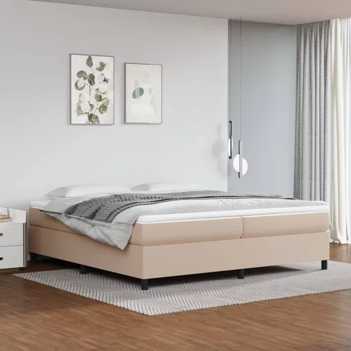  kreveta s oprugama boja cappuccina 200x200cm umjetna koža