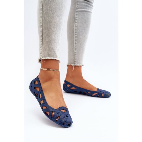 PS1 Women's Rubber Ballerina Flats Navy Blue Salam Cene