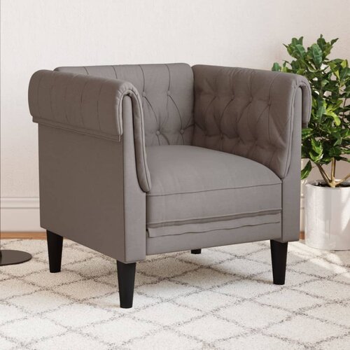 The Living Store Fotelj chesterfield taupe tkanina - Chesterfield Fotelj, (21836552) Cene