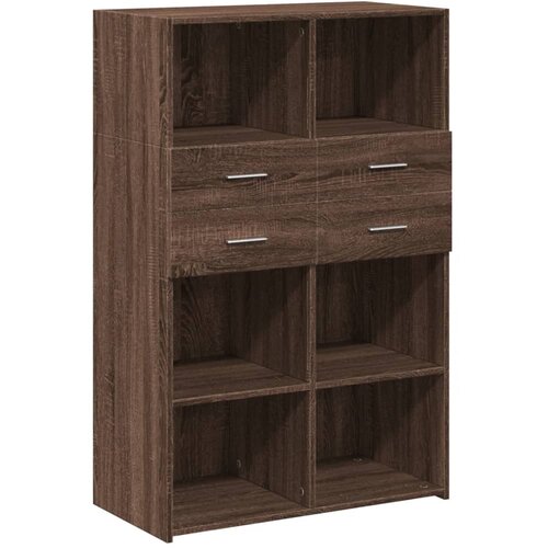 Maison Chic Visoka omara - Komoda - Predalnik rjavi hrast 80x42,5x124 cm inženirski les, (21722102) Slike
