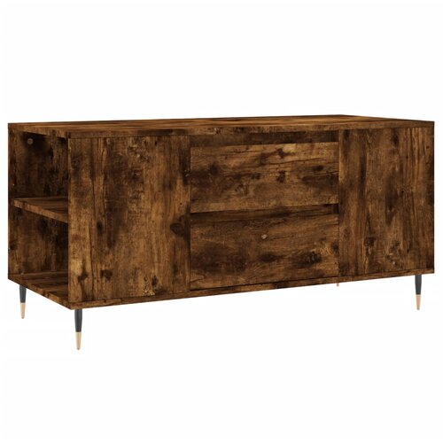 Maison Chic Klubska mizica - kavna mizica - Nizka mizica dimljeni hrast 102x44,5x50 cm inženirski les, (21754101) Slike