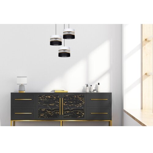  Luster na sajli CORAL 3xE27/60W/230V crno-beli Slike