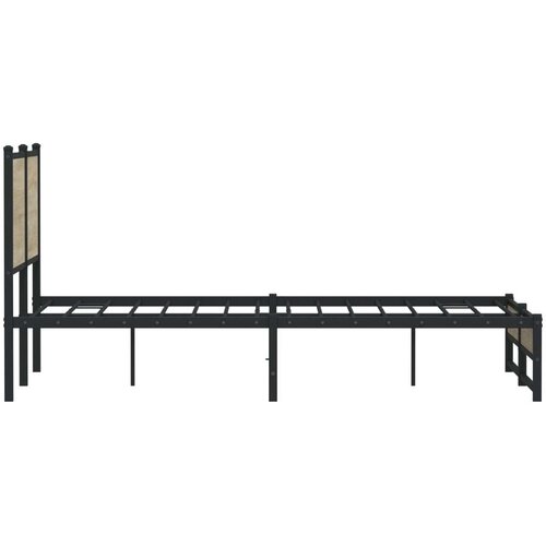 VidaXL Metalni okvir kreveta s uzglavljem boja hrasta sonome 137x190cm Slike
