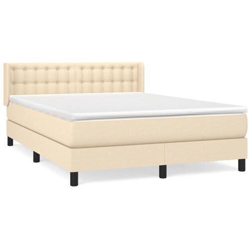 Maison Chic Box spring postelja - Vzmetna postelja z vzmetnico krem 140x200 cm blago SL14626, (21883207) Cene