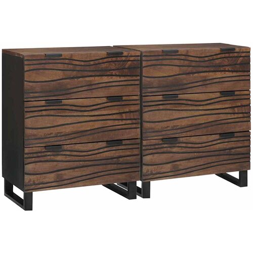  Set komoda 2 pcs Orah 120 x 33,5 x 75 cm Čvrsto drvo manga Cijene
