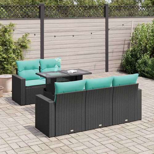  6-dijelni set vrtnih sofa s jastucima crni od poliratana bagrem Cene