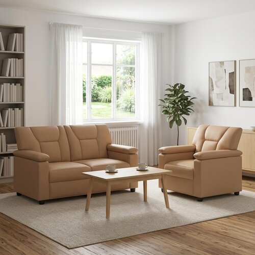 Set sofe 2 pcs Boja cappuccina Umjetna koža Slike