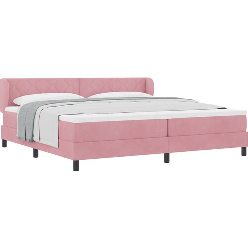 VidaXL Box Spring postelja z vzmetnico roza 200x200 cm žamet, (22052644) Slike