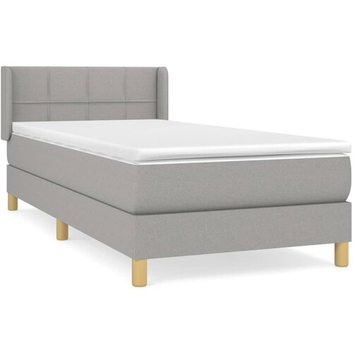  Box spring postelja z vzmetnico svetlo siva 90x200 cm blago Cene