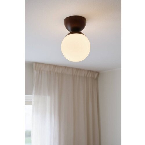 Jotex Bijela/smeđa stropna svjetiljka od opalnog stakla &amp;oslash; 15 cm Leah &amp;ndash; Slike