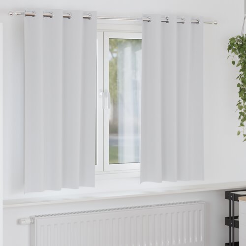 VidaXL Zavese z zavesami 2 pcs Svetlo siva 175 x 140 cm Poliester Slike