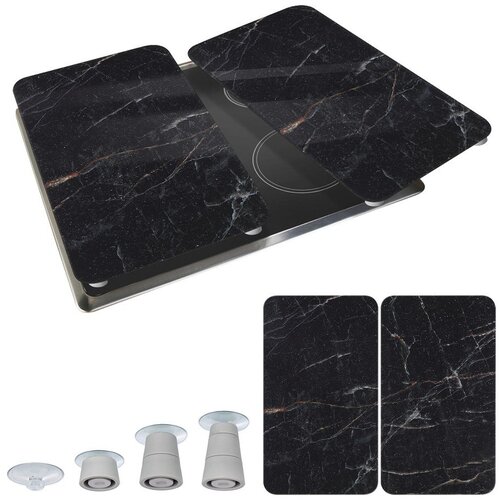 Wenko Za&amp;scaron;čitne plo&amp;scaron;če za &amp;scaron;tedilnik 2 ks iz kaljenega stekla 52x30 cm Black Marble &amp;ndash; Slike
