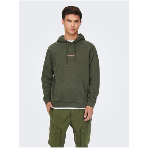 Only Khaki Hoodie & SONS Elon - Mens Cene