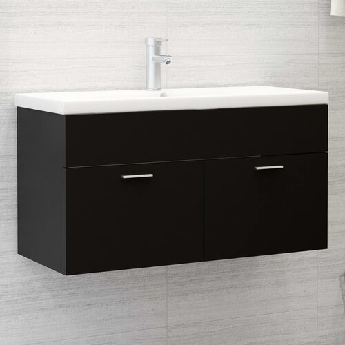 vidaXL Ormarić za umivaonik crni 90 x 38,5 x 46 cm od iverice Cijene