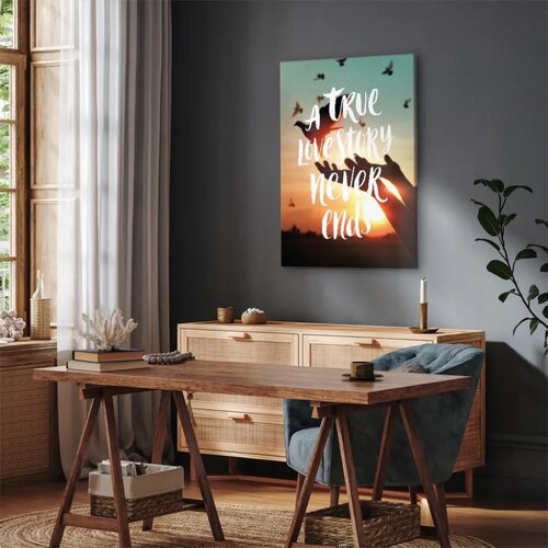  Slika - A True Love Story Never Ends (1 Part) Vertical 40x60 Na talijanskom platnu Slike