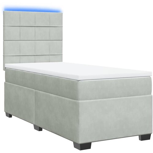 Box spring krevet s madracem svjetlosivi 90x190 cm bar&amp;scaron;unasti Slike