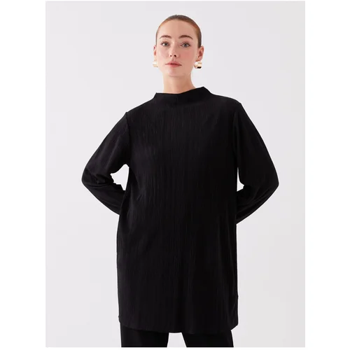 LC Waikiki Women's Stand Up Collar Straight Long Sleeve Oversized Tunic