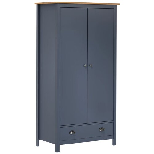 The Living Store Garderobna omara z 2 vrati Hill siva 89x50x170 cm borovina - Garderobna Omara, (21434370) Cene
