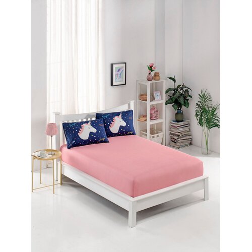  Set posteljine i 2 jastučnice Čarobni jednorog, 160x200+20 cm, Teget-roza Cijene