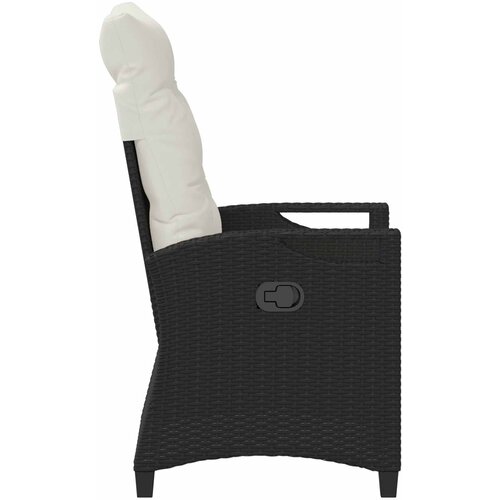  Ležaljka u vrtu Crna i Krema 56 x 60 x 112 cm poliratan Slike