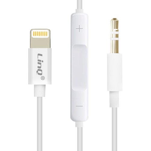 LINQ Zvočni kabel Daljinski upravljalnik glasnosti TPC-9203 z vtičnico Lightning na Jack 3,5 mm, Bela, (5000220106) Cene